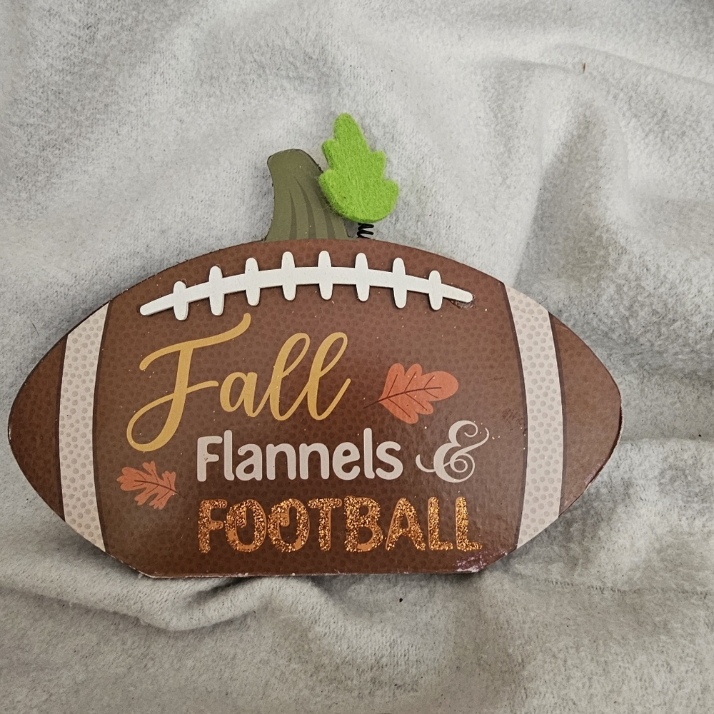 Country Silk Fall Flannels And Football Pumpkin Decor
